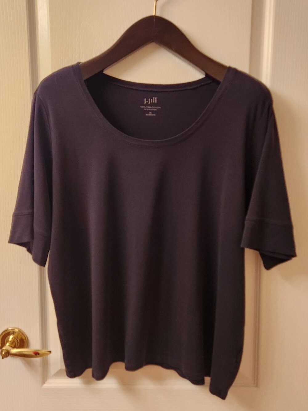 J. Jill Black Elbow-Sleeved Top